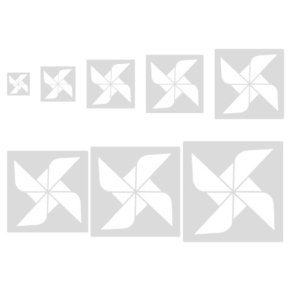 LOLIPPYY 8Pcs Durable Plastic Windmill Stencil Templates for Creative DIY Painting and Home Decor