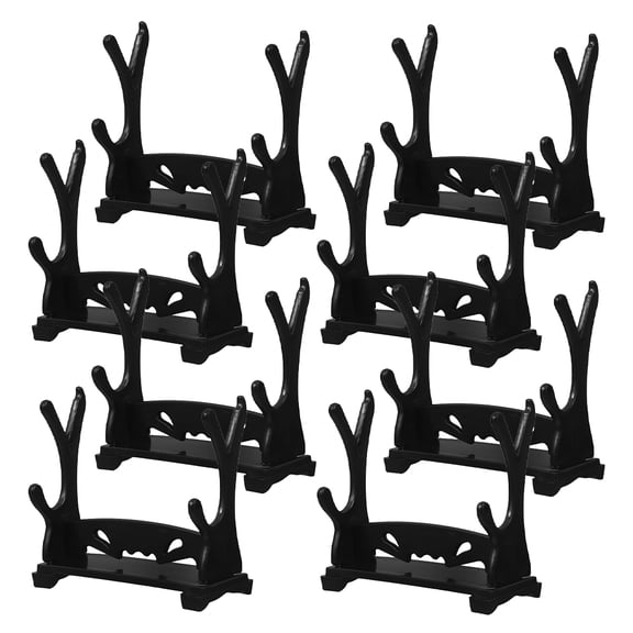 LOLIPPYY 8Pcs Easy Install Black Sword Stand Rack for Desktop Display and Small Sword Collection