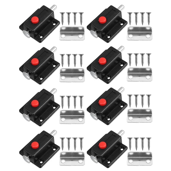 LOLIPPYY Black Push Button Spring Latch for Furniture Doors and Cabinets, Easy to Install Hardware