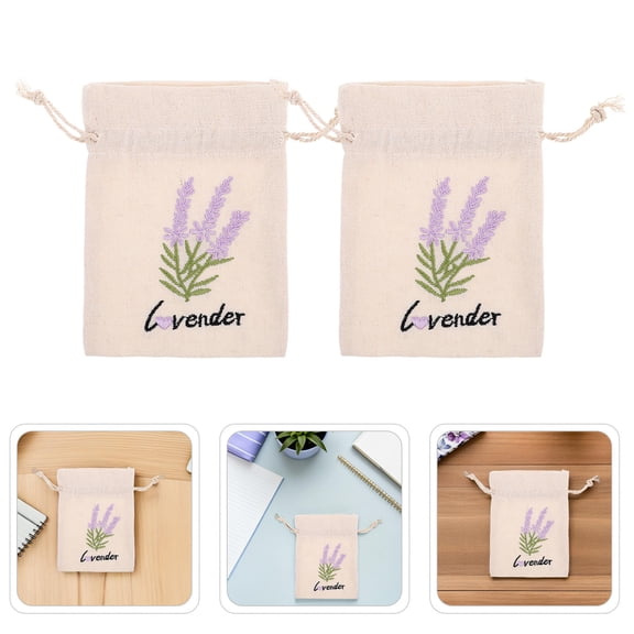 LOLIPPYY 8Pcs Elegant Embroidered Canvas Pouches for Jewelry Storage and Lavender Sachet Bags Multi Use