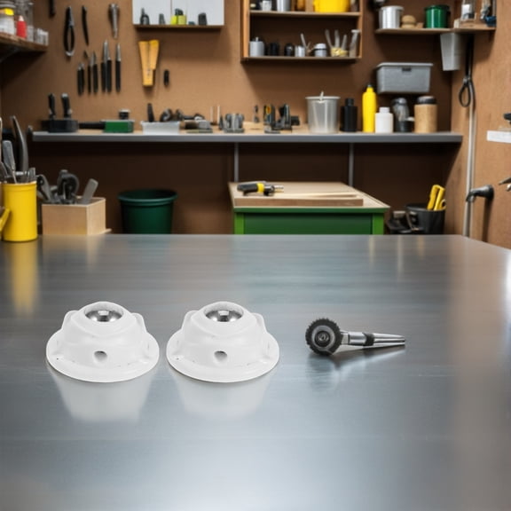 LOLIPPYY 8Pcs Elegant Rose Design White Swivel Caster Wheels with Adhesive and Brake for Home