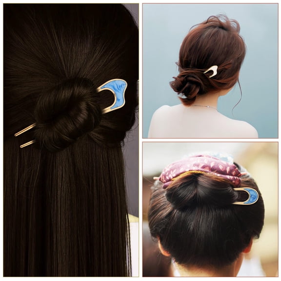 LOLIPPYY 8Pcs Fashionable Metal Hair Pins U Shape Prong Clips for Secure and Stylish Hair Buns