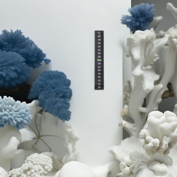 LOLIPPYY 8Pcs Fish Tank Temperature Sticker Black Crystal Display Color Changing Numbers Easy Install