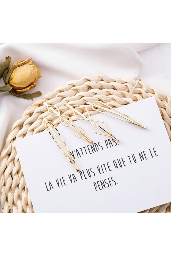 8Pcs Geometric Hair Clip Metal Rhombus Hairpin Accessories Assorted Color for Wedding Events