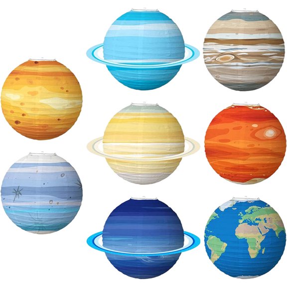 LOLIPPYY Hanging Outer Space Lanterns in Assorted Colors for Classroom Decor