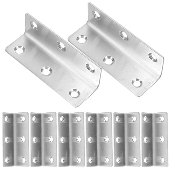 LOLIPPYY 8Pcs Heavy Duty L Brackets Flat Angle Braces for Secure Corner Joints in Wood