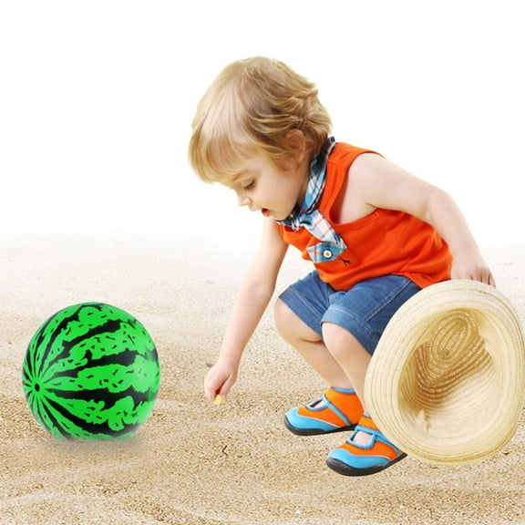 LOLIPPYY 8Pcs Inflatable Watermelon Shape Balls Lightweight Durable Green Ball Playthings
