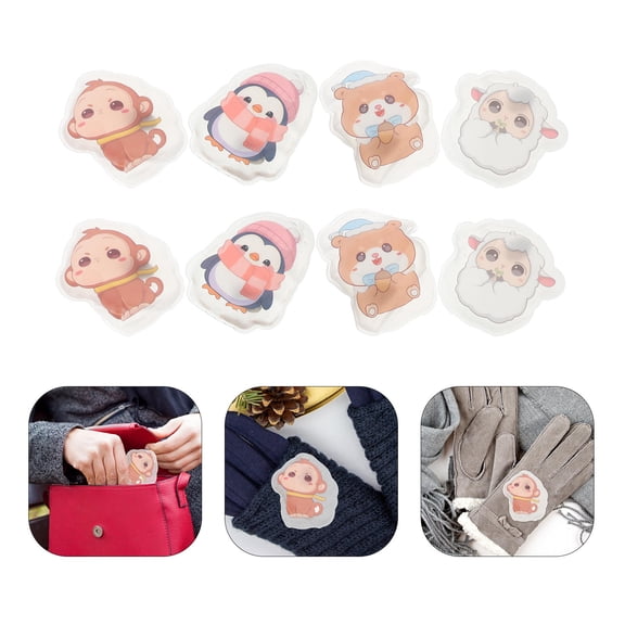 LOLIPPYY 8Pcs Instant Hand Warmers Gel Click Heat Pads Portable Reusable Pocket Heaters for Travel