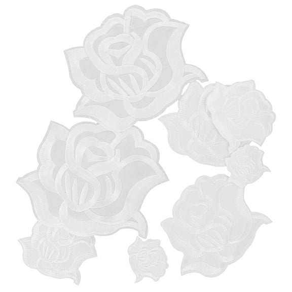 LOLIPPYY 8Pcs Iron Embroidered Patch for Covering Holes and Decorating Items in White