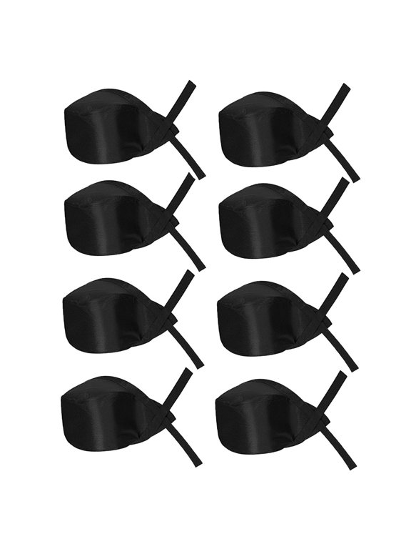 Adjustable Kitchen Cooking Caps 8Pcs Black Cotton Cloth for Women Chefs
