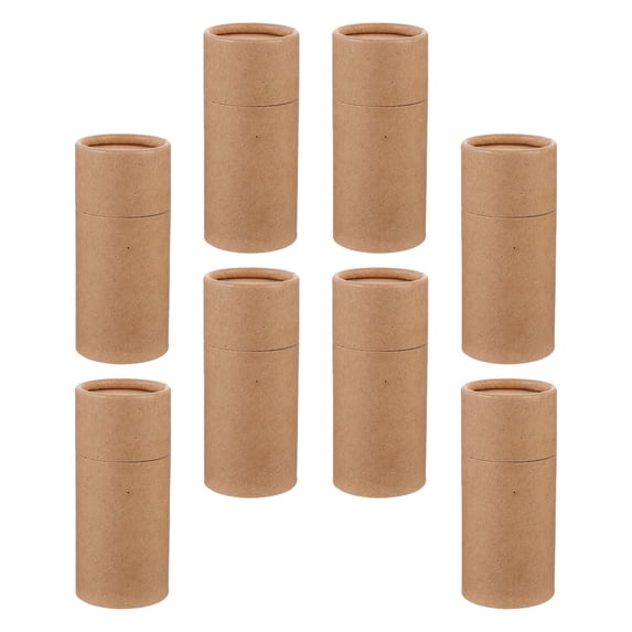 LOLIPPYY 8Pcs Kraft Paper Cylinder Storage Boxes Light Yellow Practical ...