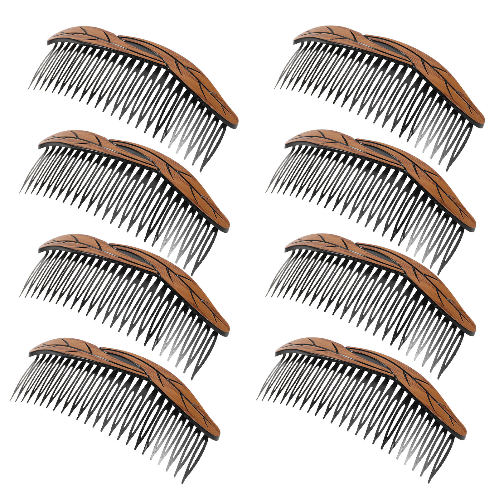 LOLIPPYY 8Pcs Light Brown Bun Chignon Twist Hair Comb Set with Smooth ...