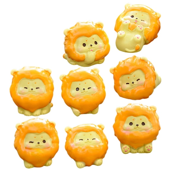LOLIPPYY 8Pcs Lovely Lion Statue Animal Decor for Patio Lawn Yard with Wear Resistant Material
