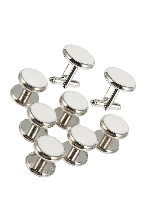 8Pcs Mens Round Copper Cuff Links Set for French Formal Shirts Elegant Business Attire