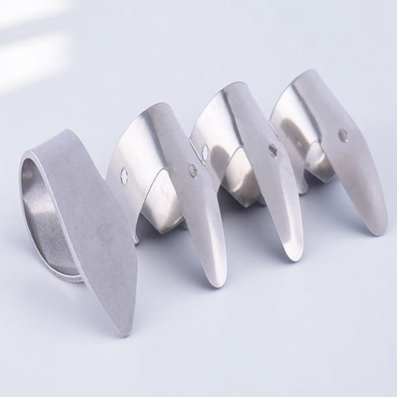 LOLIPPYY 8Pcs Metal Finger Picks Silver for Electric Guitar Thumb and Index Finger Protection
