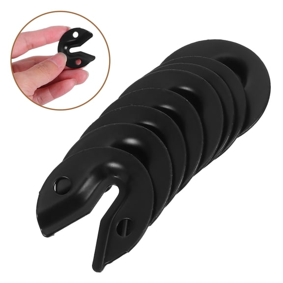 LOLIPPYY 8Pcs Mirror Wall Mounting Clips Black Stainless Steel Furniture Connector with Screws