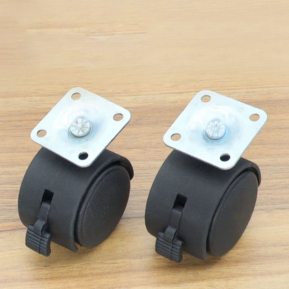 LOLIPPYY 8Pcs Office Chair Caster Wheels Black Plastic for Smooth Movement in Office Furniture