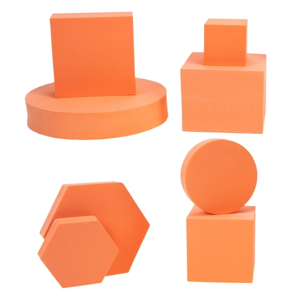 LOLIPPYY Orange Lightweight Foam Geometric Cube Models for Home Decor and Photography Background Props