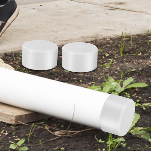 LOLIPPYY 8Pcs PVC Pipe End Cap Plugs White for Water Pipe Fittings Easy to Install and Removable