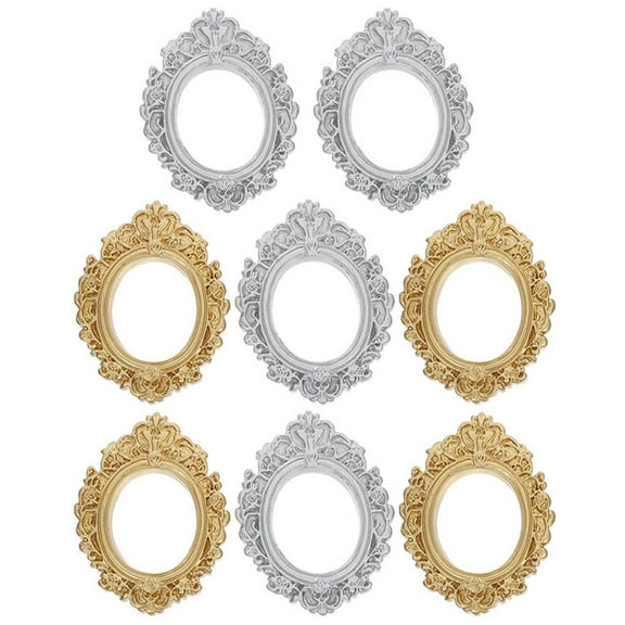 LOLIPPYY 8Pcs Picture Frame Kit Assorted Colors Vintage Small Frames for Ornaments and Display