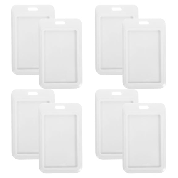 LOLIPPYY 8Pcs Plastic Id Holder White Secure Protection for Office Badges