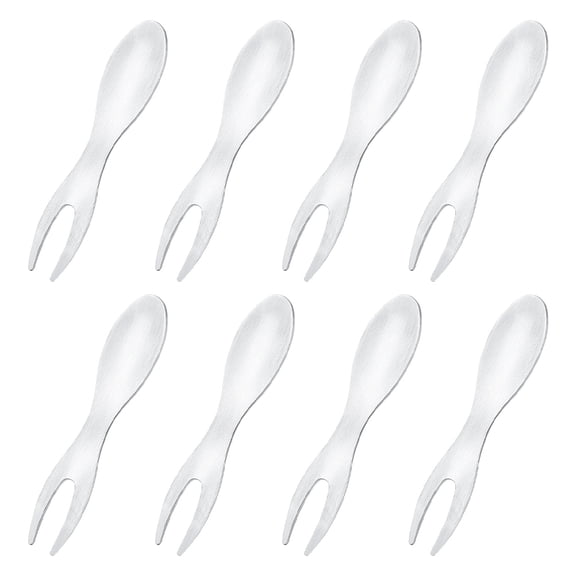 LOLIPPYY 8Pcs Polished Stainless Steel Sweetcorn Forks for Barbecue Picnics and Fruit Serving