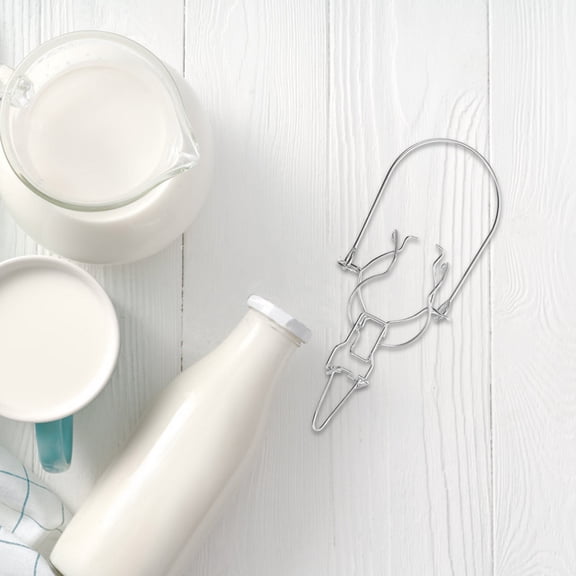 LOLIPPYY 8Pcs Portable Silver Metal Wire Clamp for Mason Jar Fastening Leak Proof Kitchen Use