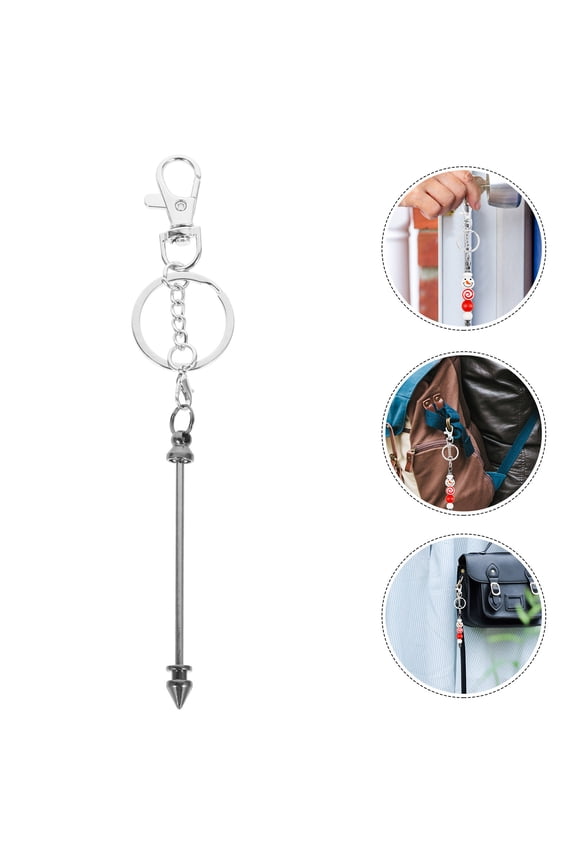 Reusable Black Beaded Key Chains for Customizing Backpacks, Handbags, and Accessories