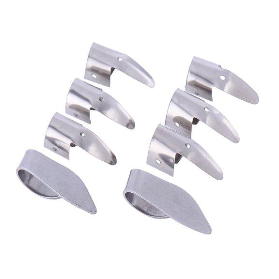 LOLIPPYY 8Pcs Silver Guitar Thumb and Index Finger Picks Durable Stainless Steel for Guitar and Ukulele