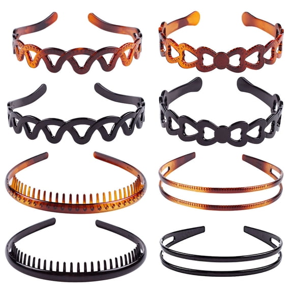 LOLIPPYY Assorted Shape Simple Headbands Unisex Anti- Hair Hoops for Daily Wear and Active Use