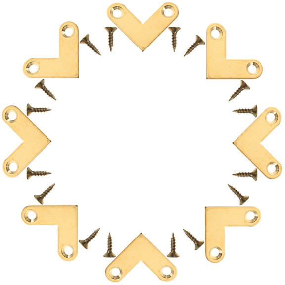 LOLIPPYY 8Pcs Small Copper Angle Brackets for Wood Frame Strengthening and Picture Frame Support