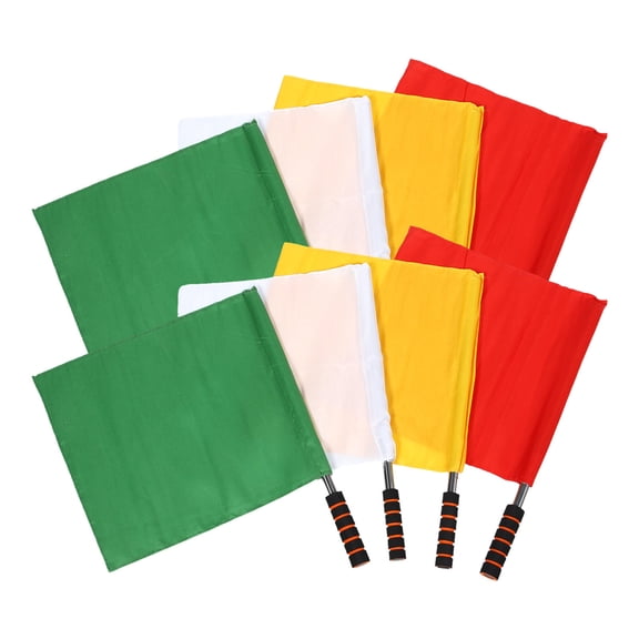 LOLIPPYY High Visibility Soccer Referee Flags with Lightweight Stainless Steel Handles for Officiating Games