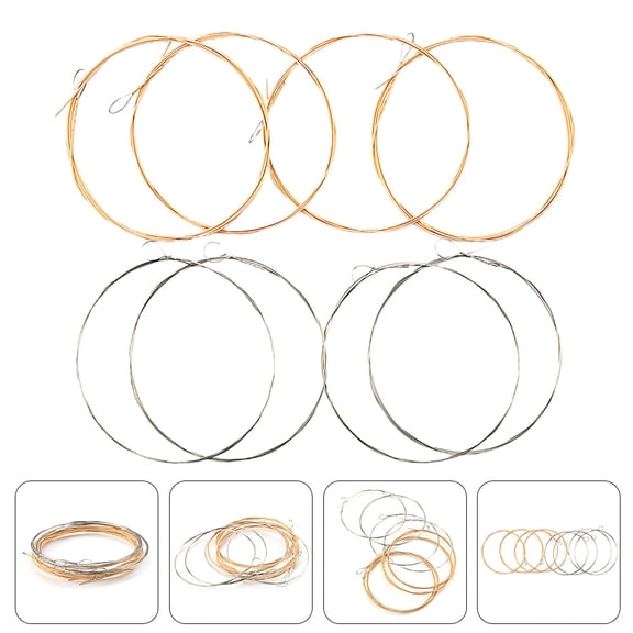 LOLIPPYY 8Pcs Steel Mandolin Strings Set Durable Replacement Strings Assorted Color for Erhu Instruments