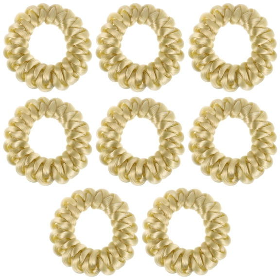 LOLIPPYY 8Pcs Stretchy Beige Elastic Hair Rope for Ponytail Holders and Wig Braid Hair Accessories