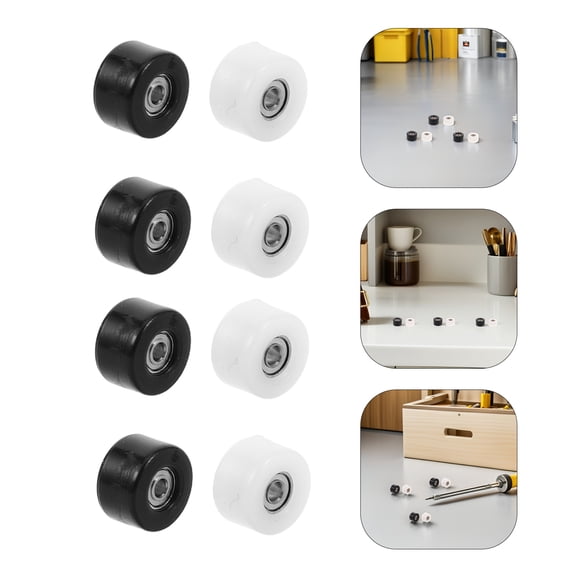 LOLIPPYY 8Pcs Sturdy Metal Finger Skateboard Wheels with Bearings Assorted Color for Home and Desktop Use