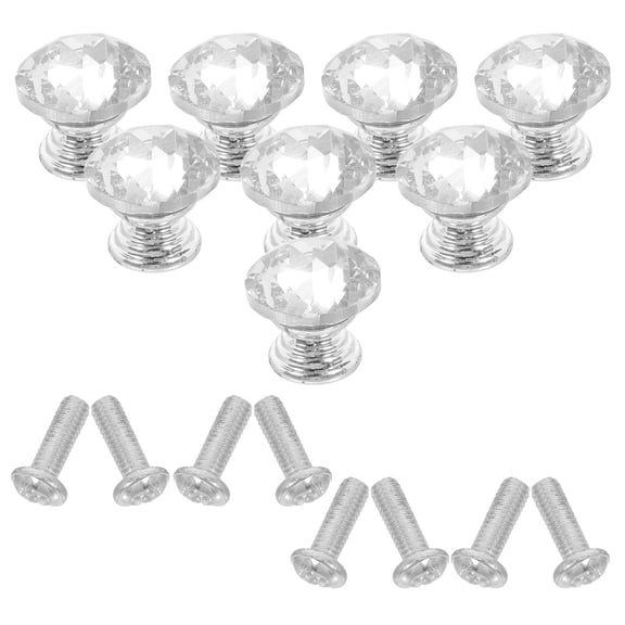 LOLIPPYY Set of 8 Clear Decorative Plastic Knobs for Dressers, Cabinets, Wardrobe Doors, and Furniture Handles