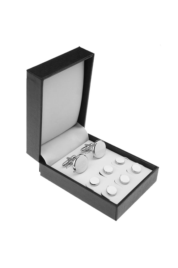 8Pcs Stylish Round Copper Cuff Links Set for Mens Suit Shirts and Tuxedo Formal Occasions