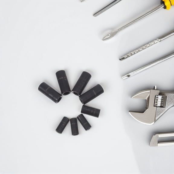 LOLIPPYY 8Pcs Tap Wrench Socket Set Stainless Steel Black for Industrial Thread Repair and Precision Tapping