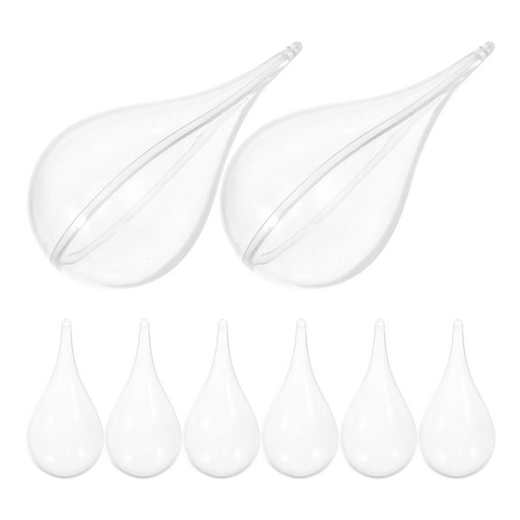 LOLIPPYY 8Pcs Transparent Plastic Fillable Balls with Hanging Loop for Wedding and Festive Decor