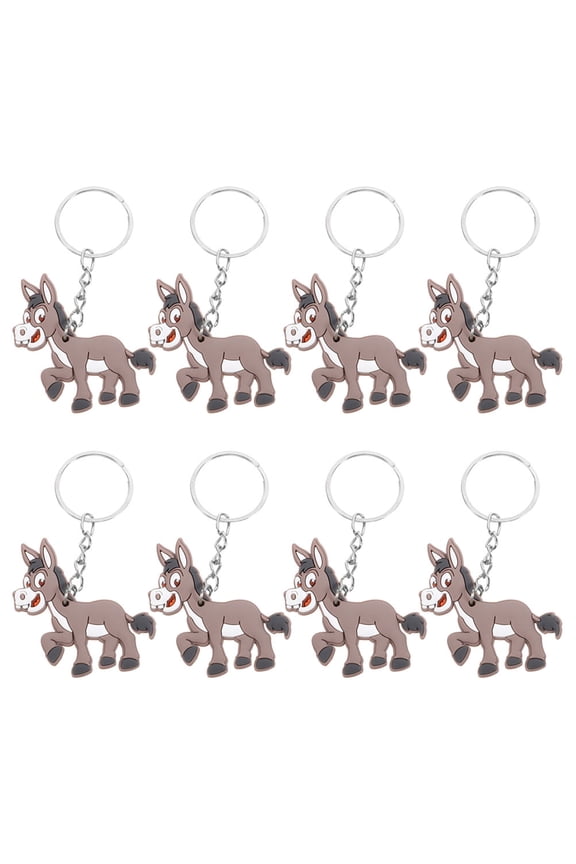 Donkey Keychain Charms, Brown PVC Donkey-Shaped Bag Ornaments for Everyday Use and Accessories