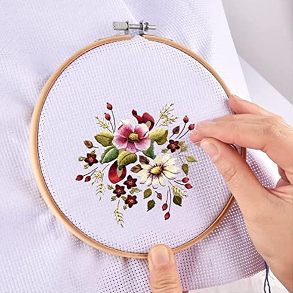 LOLIPPYY 8Pcs White Cross Stitch Gridding Cloth Polyester Fabric for DIY Home Decoration Craft