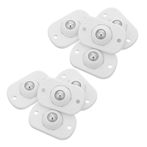 LOLIPPYY 8Pcs White Sticky Roller Wheels for Furniture and Appliances with 360 Degree Mobility