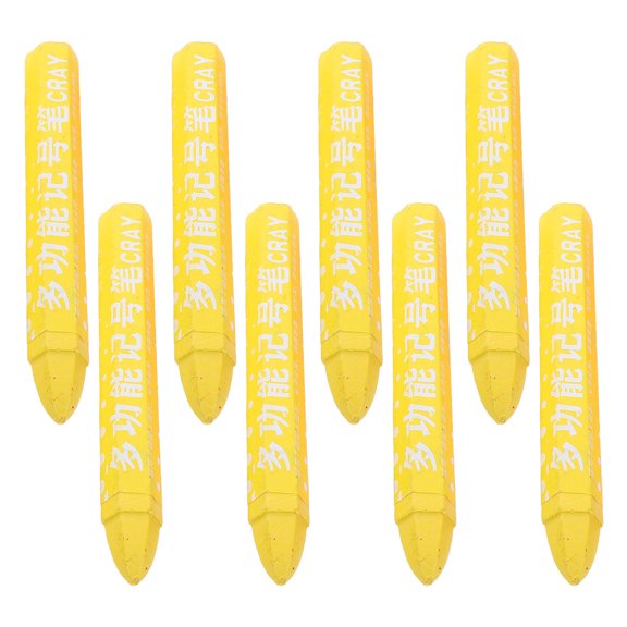 LOLIPPYY 8Pcs Yellow Tire Marker Pen Wax Crayon for Rim Marking and Repair with Smudge Resistant Ink