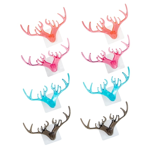LOLIPPYY 8PcsHooks for Hanging Antlers Assorted Color Decorative Coat Hanger