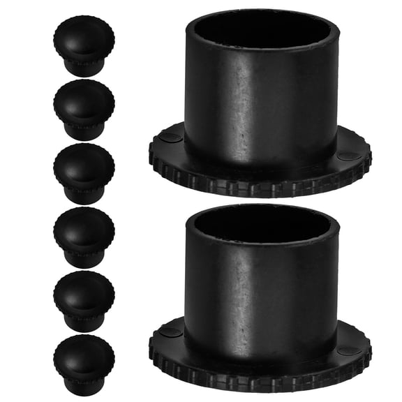 LOLIPPYY 8pcs Plastic Closet Rod End Caps Black Pp Stoppers for Clothes Racks