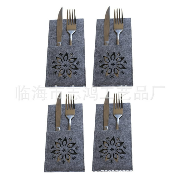 LOLIPPYY 8pcs Christmas Cutlery Pockets Flatware Organizer Silverware Sleeve Pouch Holder Rustic Utensil Bag For Restaurant Or Home Tableware