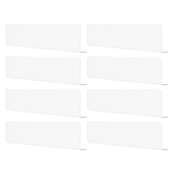 LOLIPPYY 8pcs Clear Shelf Organizer for Kitchen Cabinets Adjustable Transparent for Homeowners 9.8*2.4*1.2in
