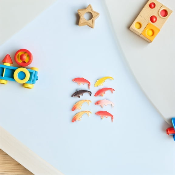 LOLIPPYY 8pcs Dollhouse Miniature Fish PVC for Collectors Home Decoration Ideas