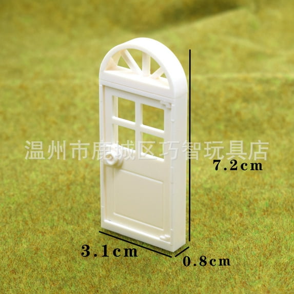LOLIPPYY 8pcs Dollhouse Windows and Door Set Miniature Tiny Window Frame Furniture for Dollhouse Furniture Decoration Supplies White