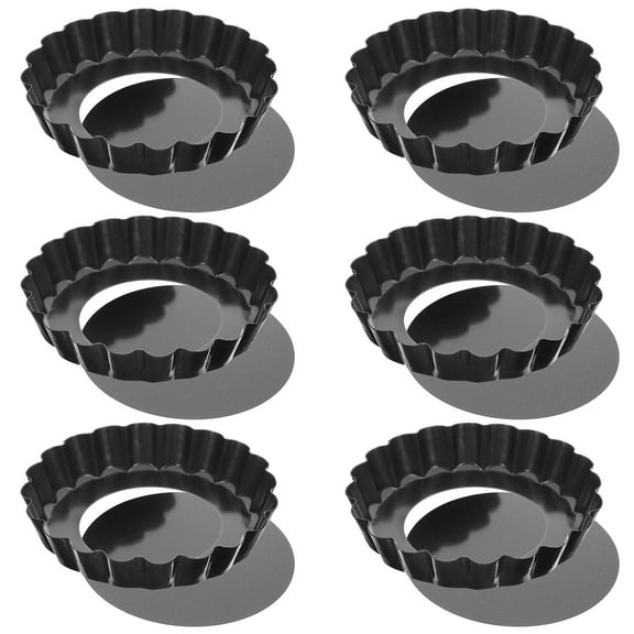 LOLIPPYY 8pcs Mini Tart Pans Removable Bottom Baking For Egg Tarts Pies Cheesecakes Heat For Home And Restaurant Use